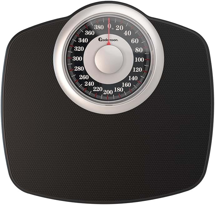 Adamson A25 Scales for Body Weight - Up to 400 LB - New - 5.3" Dial on 12.4" x 10.2" Platform - Anti-Skid Rubber Surface - High Precision Bathroom Scale Analog - Durable with 20-Year Assurance - Black - Product Image