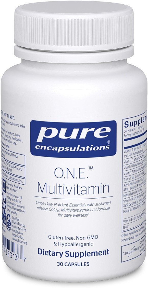 Pure Encapsulations O.N.E. Multivitamin - Once Daily Multivitamin with Antioxidant Complex Metafolin, CoQ10, and Lutein to Support Vision, Cognitive Function, and Cellular Health* - 30 Capsules - Product Image