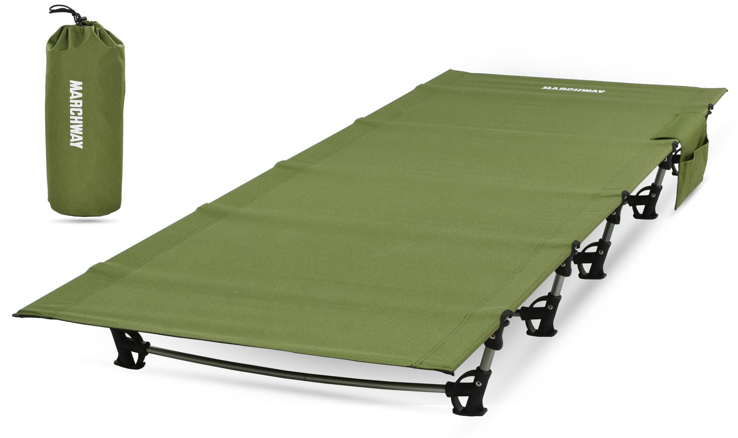 MARCHWAY Ultralight Folding Tent Camping Cot Bed, Portable Compact for Outdoor Travel, Base Camp, Hiking, Mountaineering, Lightweight Backpacking (Army Green) - Product Image
