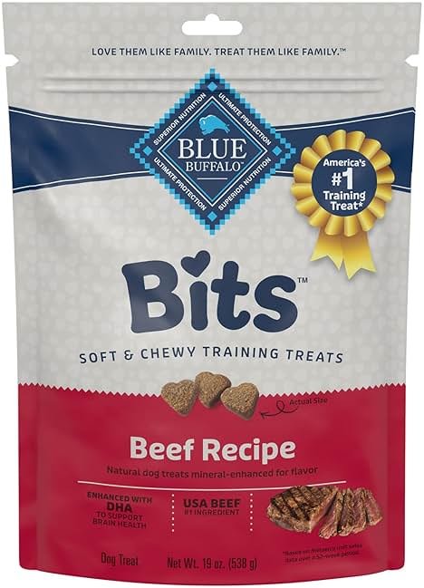 Blue Buffalo Bits Soft Dog Treats for Training, Made with Natural Ingredients & Enhanced with DHA, Beef Recipe, 19-oz Bag - Product Image