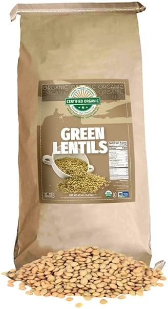 Mountain High Organics Certifed Organic Green Lentils 1/25LB Bag - Product Image