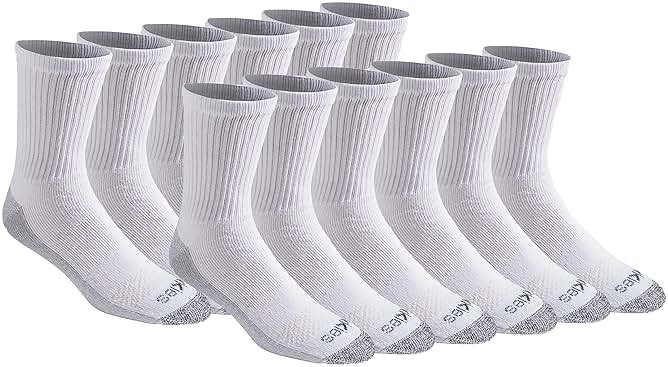 Dickies Men's Dri-Tech Mid-Crew Comfort Length Moisture Control Socks (6, 12 Pairs) - Product Image
