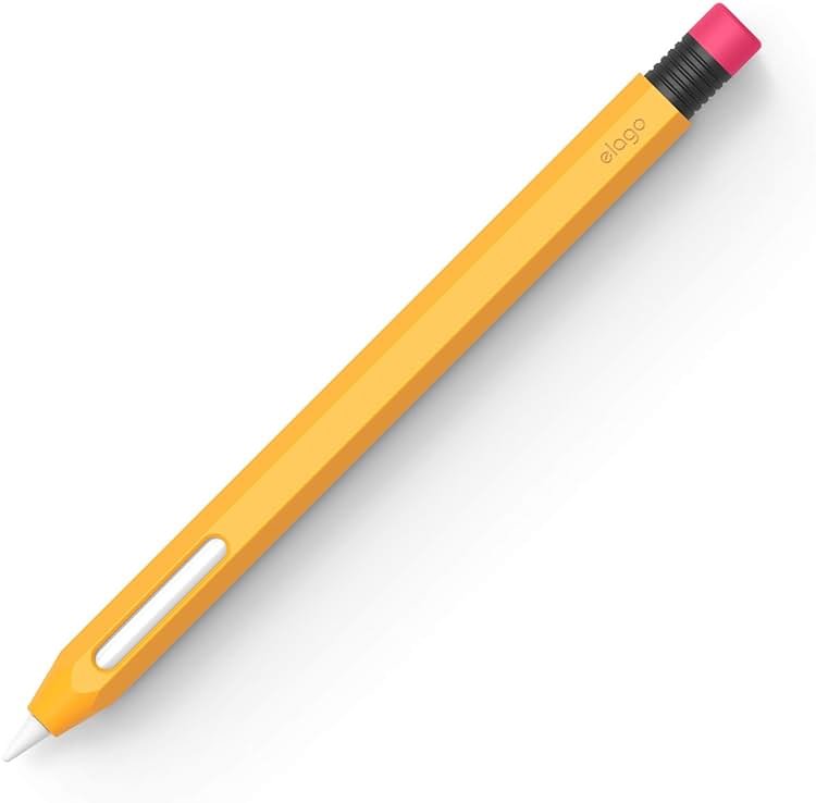 elago Compatible with Apple Pencil Pro Case & Apple Pencil 2nd Generation Case, Compatible with Magnetic Charging, Double Tap, Squeeze, Haptic (Must Read Installation Instructions) (Yellow) - Product Image