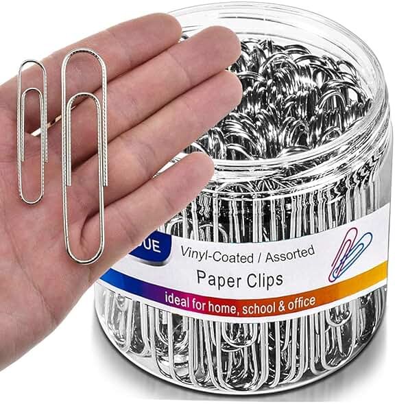 Vinaco Paper Clips Non Skid, 100 Pack Large Paper Clips 2 Inch (50 mm), Durable & Rust Resistant, Jumbo Paperclips. Great for Office, School and Personal Use - Product Image