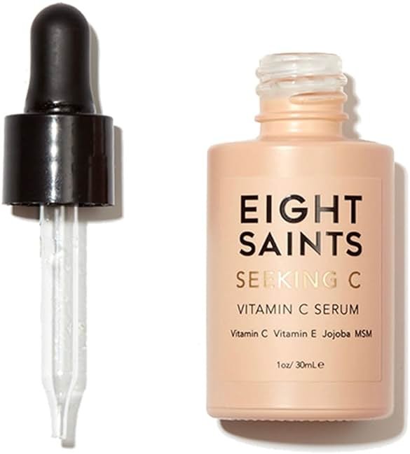 Eight Saints Vitamin C Serum For Face, Anti Aging Facial Serum, Hyaluronic Acid, Vitamin E, Aloe Vera and Jojoba Oil, Hydrating & Brightening Serum for Dark Spots, Fine Lines and Wrinkles, 1oz - Product Image
