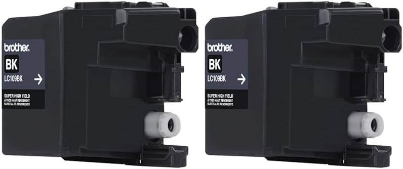 Brother Genuine Ultra High Yield Black Ink Cartridge 2-Pack, LC109BK, Replacement Black Ink, Page Yield Up to 2,400 Pages Each, LC109 - Product Image