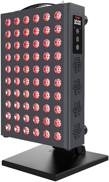 Hooga Red Light Therapy Panel Device – 660nm Red & 850nm Near Infrared Light Therapy, LED Light Therapy Lamp for Face & Body, Dual Chip LEDs, Timer, Adjustable Stand – PRO300 - Product Image