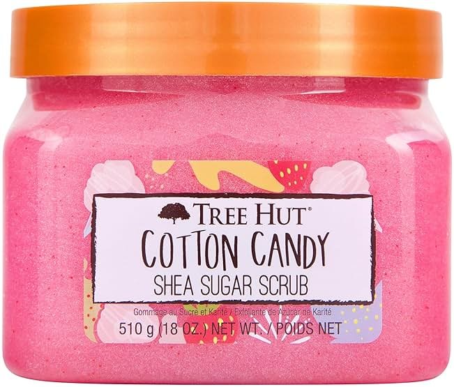 Tree Hut Cotton Candy Body Scrub, Exfoliating & Hydrating Sugar Scrub with Shea Butter & Essential Oils, Smooth Skin, Body Exfoliator For All Skin Types, Self Care Gifts for Women, Vegan, 18 Oz - Product Image