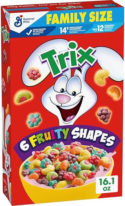 Trix Fruity Breakfast Cereal, 6 Fruity Shapes, Whole Grain, Family Size, 16.1 OZ - Product Image
