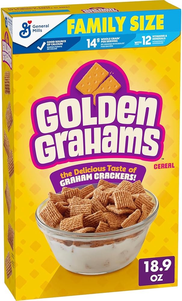 Golden Grahams Breakfast Cereal, Graham Cracker Taste, Made with Whole Grain, Family Size, 18.9 oz - Product Image