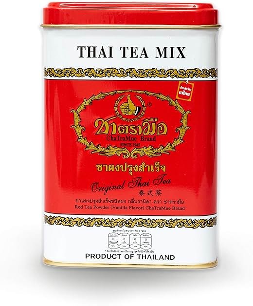 Number One Original Thai Tea Mix ChaTraMue Thai Tea for Boba Tea, Hot Tea, Iced Tea (Red Label 50 Tea Bags) - Product Image