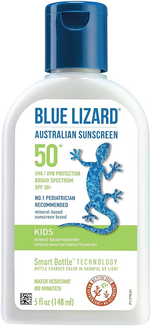 BLUE LIZARD Kids Mineral-Based Sunscreen Lotion, SPF 50, Cream, 5 Fl Oz - Product Image