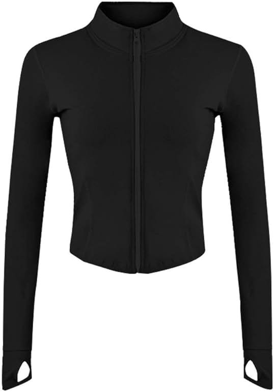 Lviefent Womens Lightweight Full Zip Running Track Jacket Workout Slim Fit Yoga Sportwear with Thumb Holes - Product Image