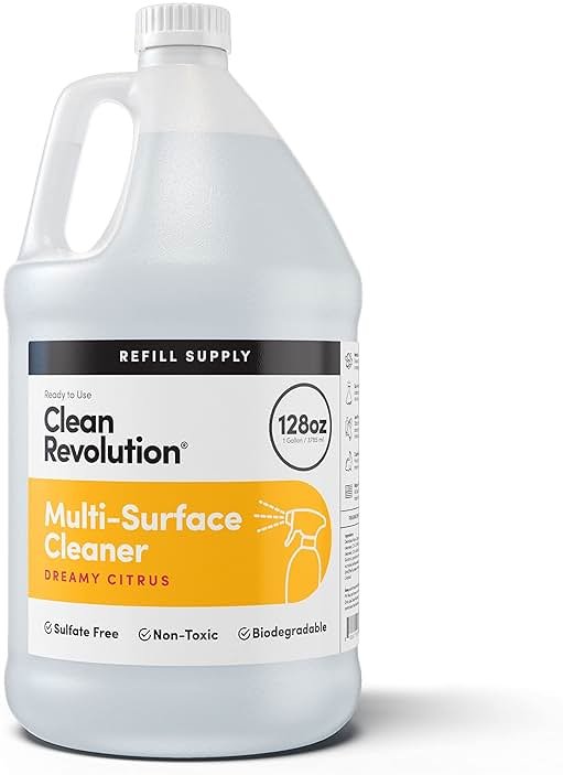 Clean Revolution Multi Surface Cleaner Refill Supply, Non-Toxic, Eco-Friendly & Plant-Based, Ready to Use, Dreamy Citrus, 128 Fl Oz (1 Gallon) - Product Image