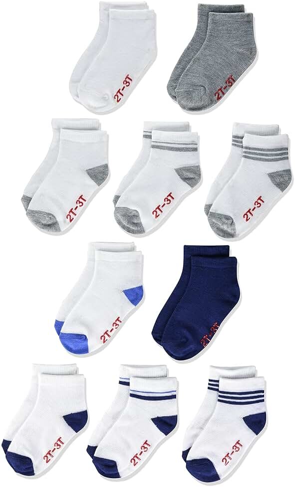 Hanes unisex-baby And Toddler Socks, Non-slip Grip Ankle Socks, Boys' and Girls', Multipacks - Product Image