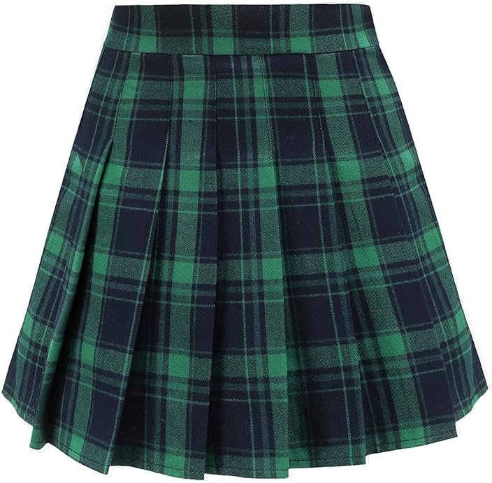 TONCHENGSD Women's High Waist Pleated Mini Skirt Skater Tennis Skirt - Product Image
