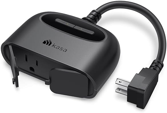 Kasa Outdoor Smart Plug, Smart Home Wi-Fi Outlet with 2 Sockets, IP64 Weather Resistance, Compatible with Alexa, Google Home & IFTTT, No Hub Required, ETL Certified(EP40), Black - Product Image