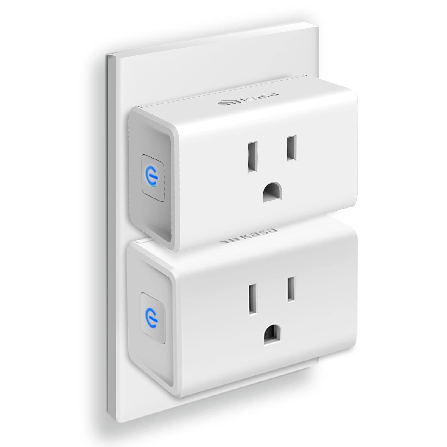 Kasa Smart Plug Ultra Mini 15A, Smart Home Wi-Fi Outlet Works with Alexa, Google Home, No Hub Required, UL Certified, 2.4G WiFi Only, 2 Count (Pack of 1)(EP10P2) , White - Product Image