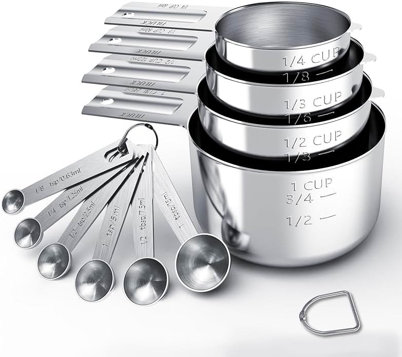 TILUCK Stainless Steel Measuring Cups & Spoons Set, Cups and Spoons,Kitchen Gadgets for Cooking & Baking (10) - Product Image