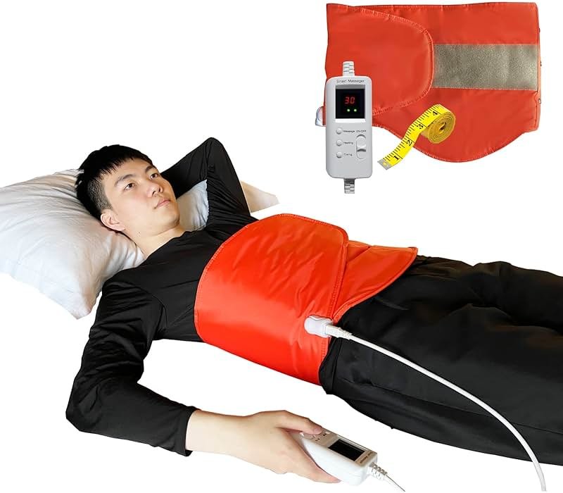 V ddhoger Electric Heating Massager Belt with Hot Compress Vibration,Massage for Abdominal Back Lumbar Stomach Pain Relief,Waist Trimmer Fitness Home Exercise, Fitness Equipment for Abdom,Ab Machine - Product Image