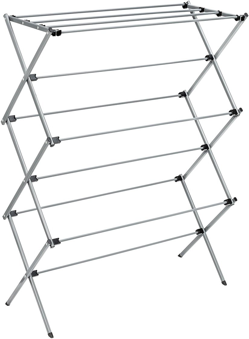 Honey-Can-Do Oversize Family-Size Laundry Drying Rack, 35.5" Extra-Wide (22% Wider Than Standard), 50lb Capacity Sturdy Steel, Foldable Clothes Rack, Silver - Product Image