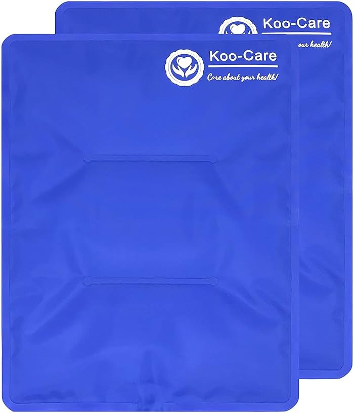 Koo-Care Large Flexible Gel Ice Pack for Injuries Reusable Hot Cold Compress - Fit for Shoulder Arm, Back, Hip, Knee, Shin, Foot Pain Relief, Swelling, Physical Therapy (L, 11" x 14") Pack of 2 - Product Image