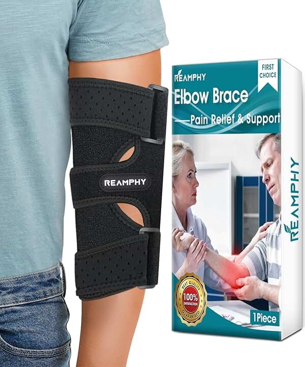 Reamphy Elbow Brace,Comfortable Night Elbow Sleep Support,Elbow Splint, Adjustable Stabilizer Splints, Cubital Tunnel Syndrome,Tendonitis,Ulnar Nerve,Tennis,Fits for Men and Women(Fits Most) - Product Image
