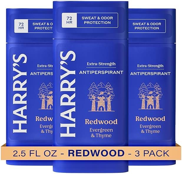 Harry's Extra-Strength Antiperspirant Deodorant, Sweat & Odor Control Antiperspirant for Men, Redwood, 2.5 oz Pack of 3 - Product Image