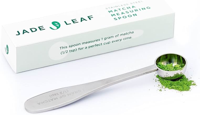 Jade Leaf Matcha - Stainless Steel Measuring Scoop - Perfect 1g (1/2 teaspoon) Serving of Green Tea Matcha Powder - Product Image