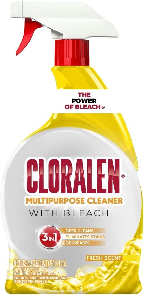 Cloralen All Purpose Cleaner with Bleach Spray - 32 fl oz - Fresh Scent - 3-in-1 Multipurpose Cleaner Spray - Deep Cleans, Eliminates Stains & Degreases - Product Image