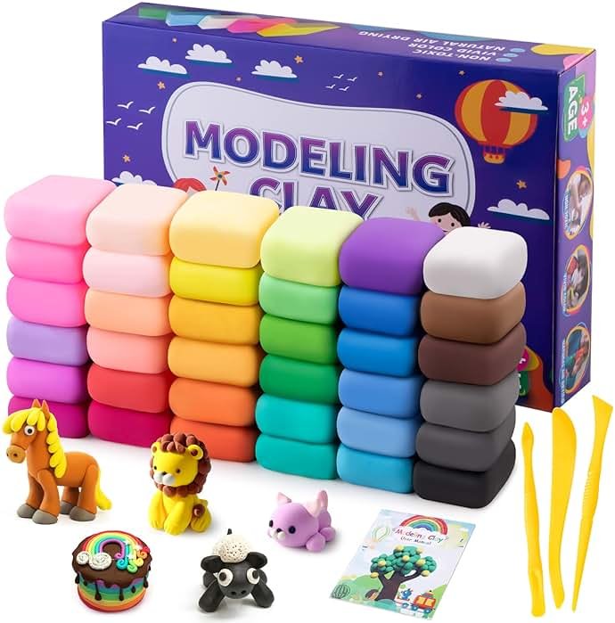 Air Dry Clay, 36 Colors Modeling Clay Kit with 3 Sculpting Tools, Magic Foam Clay for Kids and Adults, DIY Molding Clay Gift for Boys and Girls - Product Image