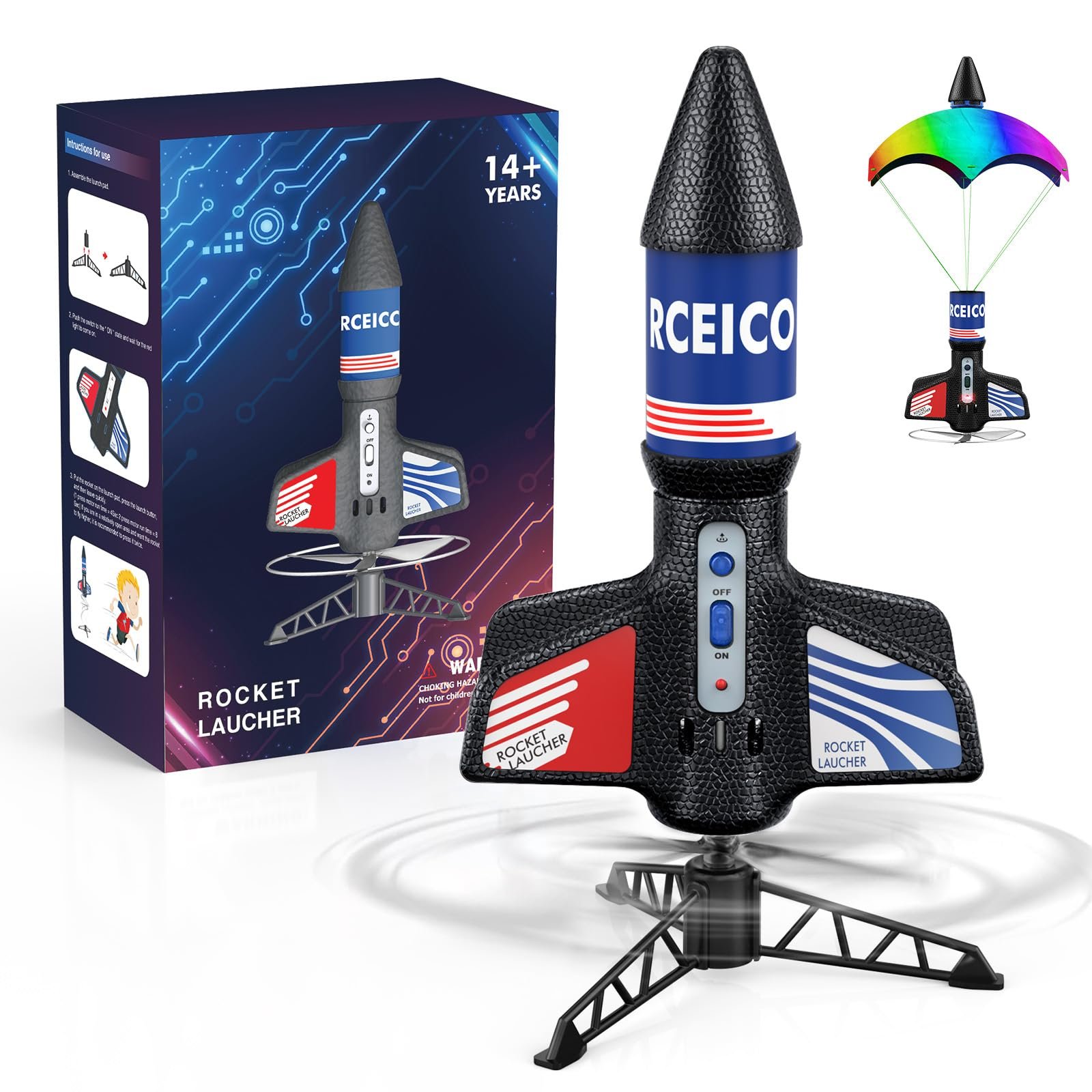 Rocket Launcher, 200 Feet of Flight Altitude, Model Rocket Kits with Launch Set, Ultra-high Flying Rocket, Rocket Toy, Outdoor Toys for Ages 8-13, Birthday Gift for Kids Boys & Girls - Product Image