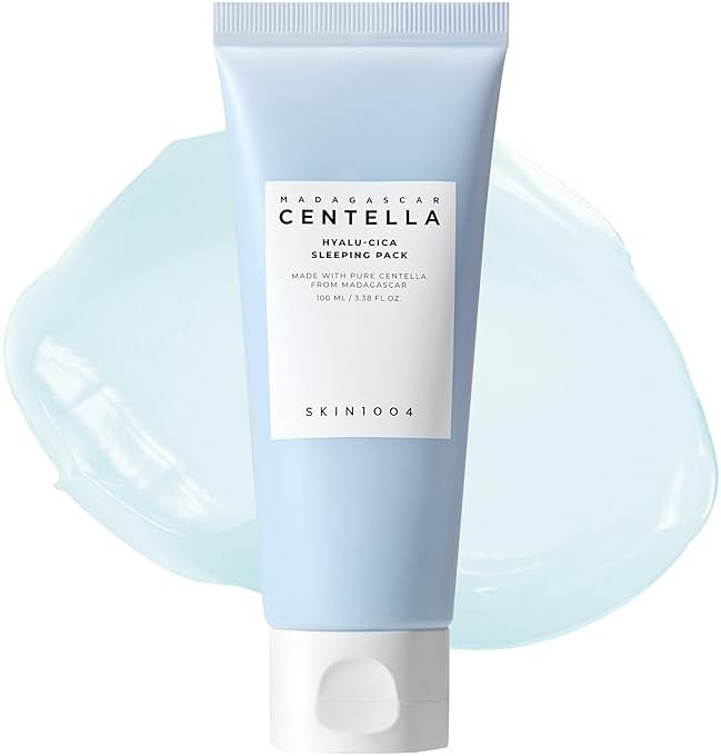 SKIN1004 Hyalu-Cica Sleeping Pack, Korean Face Moisturiser with Hyaluronic Acid & Centella, Cream for Overnight Hydration, Moisturizer for Healthy Looking Skin, Korean Skincare, 3.38 fl.oz,100ml - Product Image