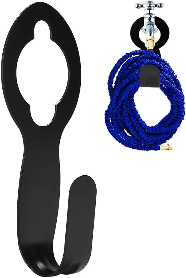 UNCO- Small Garden Hose Holder, Metal, Fit 50’ of 5/8” Expandable Hose, Garden Hose Hanger, Water Hose Holder, Water Hose Holders for Outside, Portable Hose Holder, Hanging Hose Holder - Product Image
