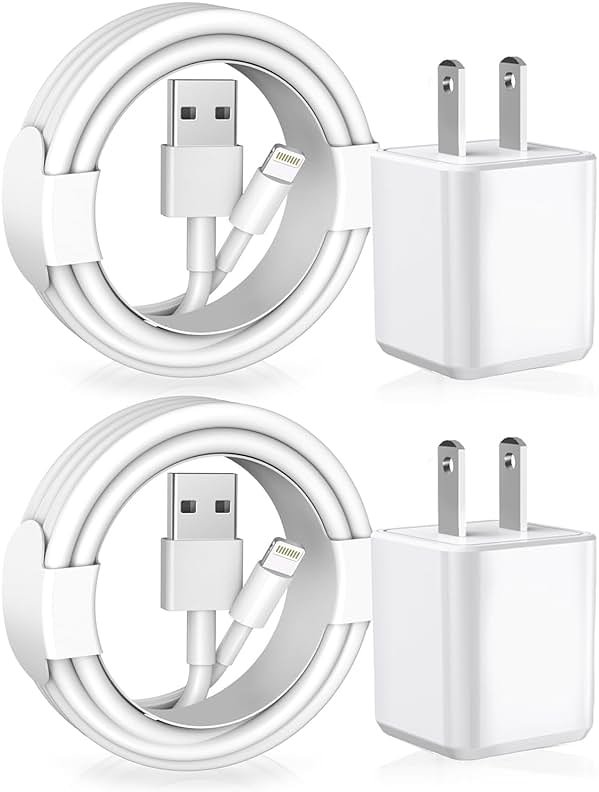 [Apple MFi Certified] iPhone Charger, 2Pack Lightning Cable Apple Charging Cords &Fast Quick USB Wall Charger Travel Block Plug Adapter for iPhone 14/13/12/11 Pro/11/X/XS MAX/XR/8/7/6s/6 Plus/AirPods - Product Image