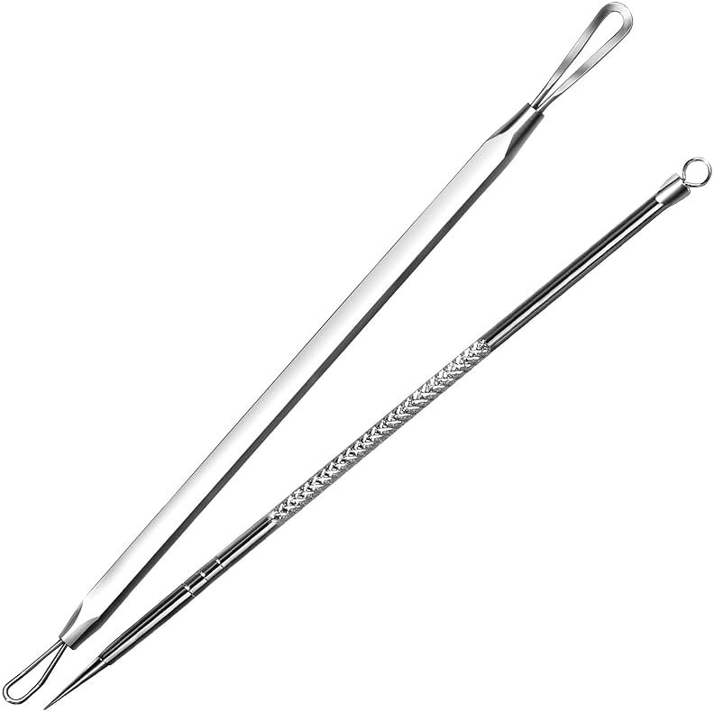 Teenitor Pimple Extractor Acne Treatment Tool Surgical Grade Blackhead Comedone Removal 2-in-1 Popper Tool for Face Nose Blackhead Extractor Tool Silver - Product Image