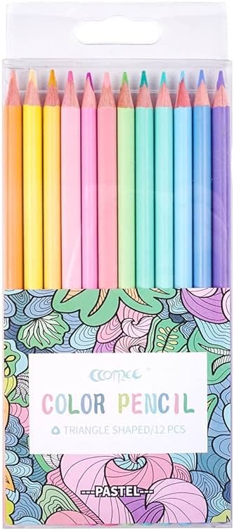 ECOTREE Macaron Colored Pencils, Soften Wood, Pastel Coloring for Adult and Kids, Art Supplies for School, Coloring, Drawing, Shading, Back to School Supplies, 12 Count - Product Image