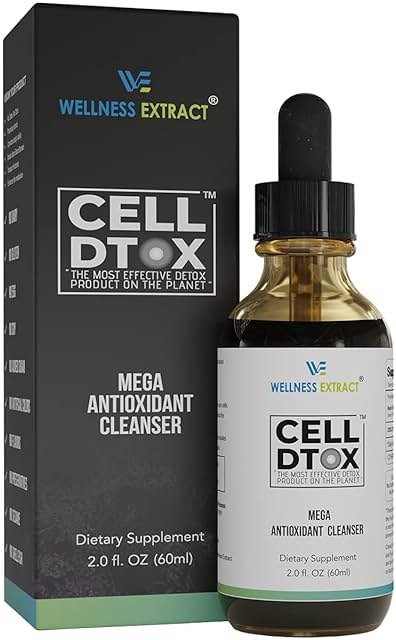 WELLNESS EXTRACT Cell Dtox - Humic, Fulvic Acid & Zeolite, Electrolyte Alkaline Water Mineral Drops with Zero Sugar, Powerful Antioxidant Supplement 2 oz - Product Image