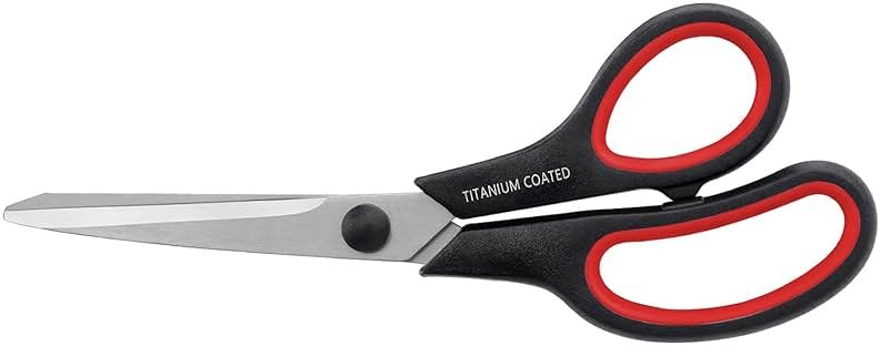 Scissors 8" Multipurpose Right/Left Handed Titanium Coated Sturdy Sharp Scissors for Office Home School Students - Product Image