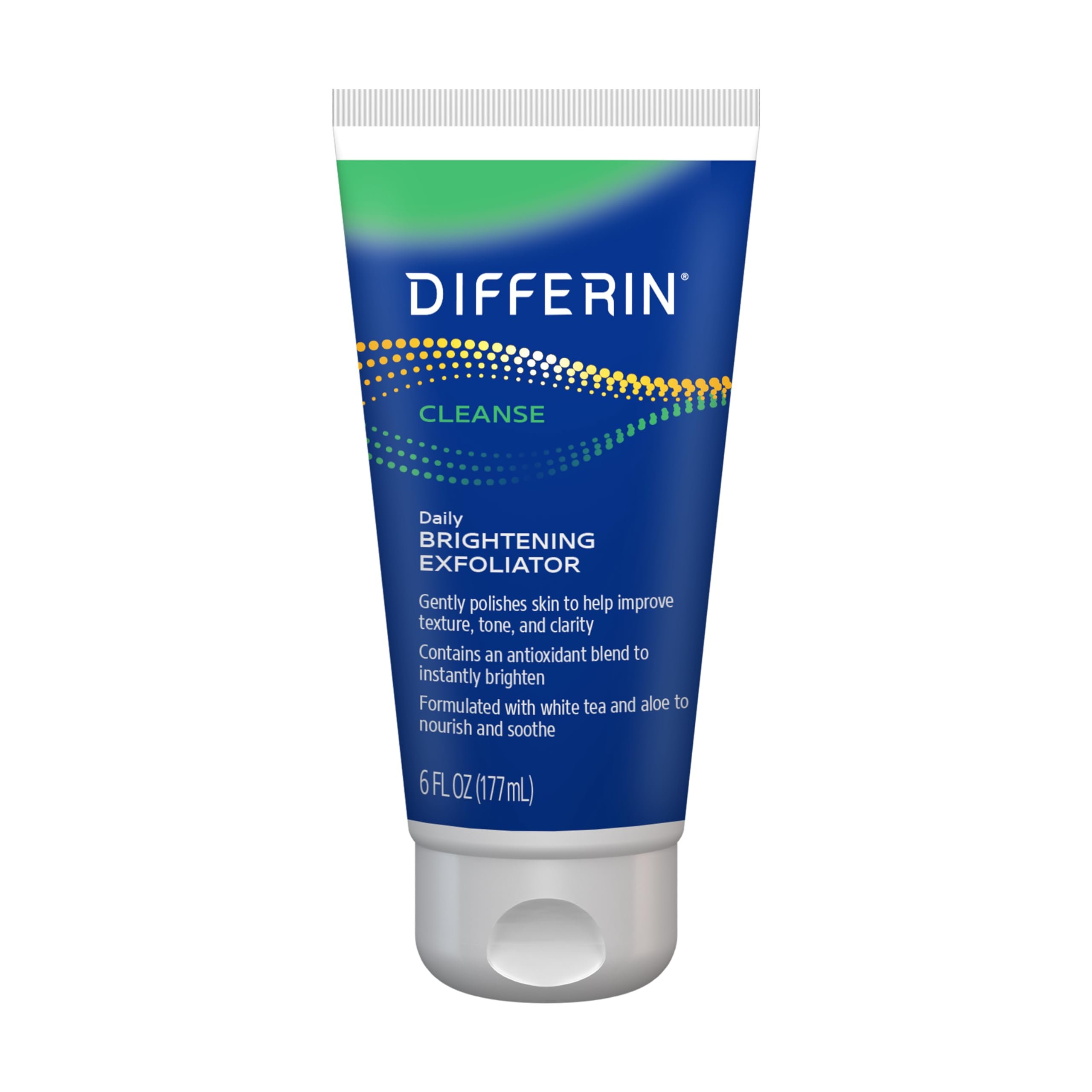 Differin Face Scrub Daily Brightening Exfoliator, Improves Tone and Texture for Acne Prone Skin, Green, 6 Fl Oz (Packaging May Vary) - Product Image