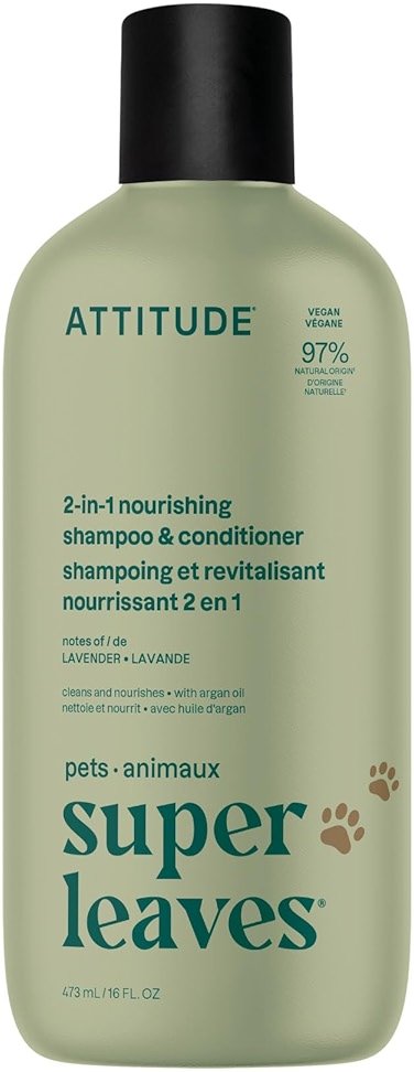 Attitude 2in1 Nourishing Shampoo and Conditioner for Cat & Dog, Vegan and Cruelty-Free, Lavender & Argan Oil, 16 Fl Oz - Product Image