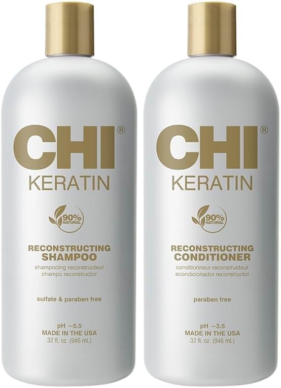 CHI Moisturize It Duo Keratin Shampoo & Conditioner Set, Hydrating Formula Restores & Strengthens Hair, Sulfate & Paraben-Free, 2 Bottles, 32 Oz - Product Image