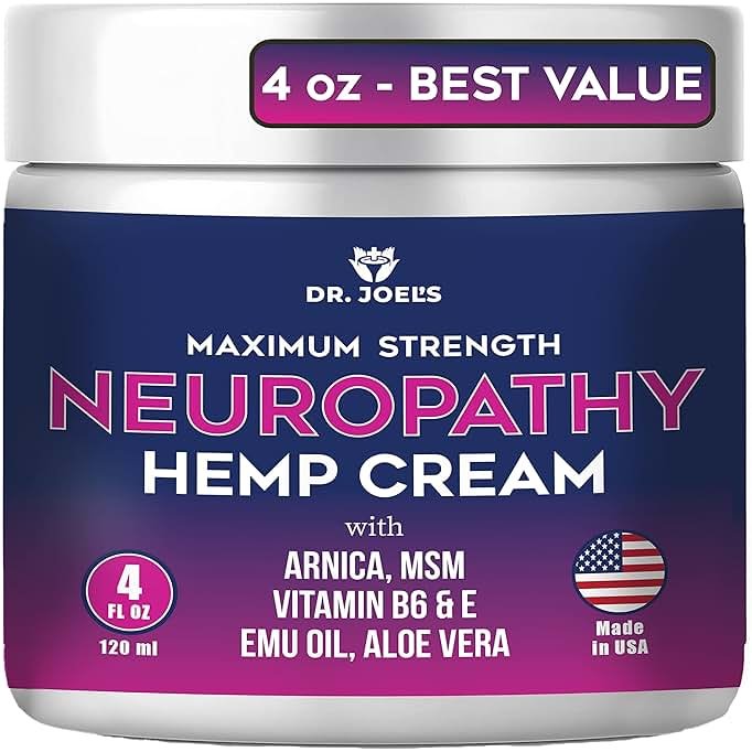 Dr. JOEL'S Neuropathy Nerve Relief Cream - Organic Neuropathy Support Cream for Feet, Hands, Legs and Toes - 4 OZ Value Pack- Made in USA - Product Image