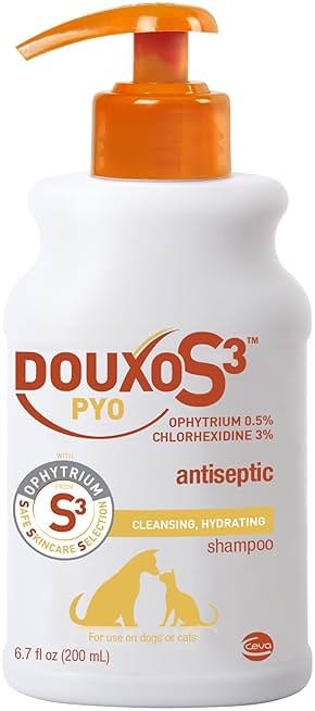 Douxo S3 PYO Medicated Dog Shampoo with 3% Chlorhexidine for Dogs – Antibacterial & Antiseptic Yeast Infection Treatment For Dogs & Cats, Clinically Proven, 6.7 fl oz - Product Image