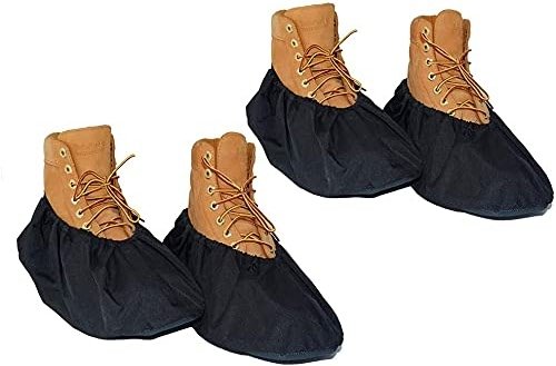 2 Pairs Non Slip waterproof Reusable shoe Covers for contrators and Carpet Floor Protection, Machine Washable. SMALL - Product Image