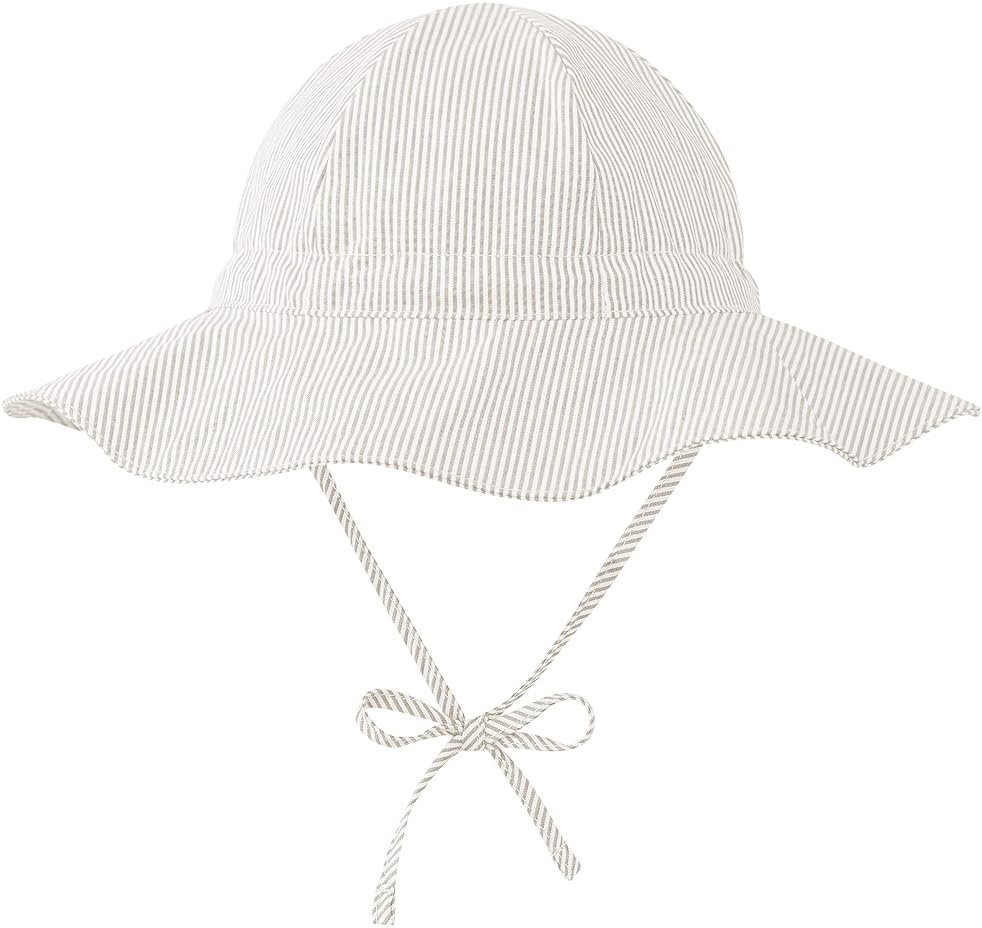 Zando UPF 50+ Baby Sun Hat for Baby Girl Boy 0-4T - Wide Brim Toddler Bucket Hat Adjustable Strap Infant Hats for Outdoor - Product Image