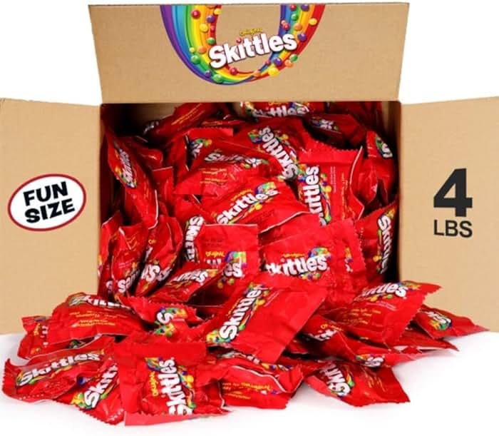 SKITTLES Original Fun Size Chewy Candy Bulk Pack, 4 Pound Box - Product Image