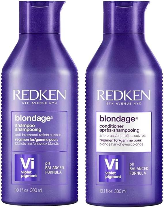 Redken Blondage Purple Shampoo and Conditioner Set For Blonde & Highlighted Hair - Neutralizes Brass & Moisturizes Hair With Pure Violet Pigments, Color Depositing, 10.1 Fl Oz (Pack of 2) - Product Image