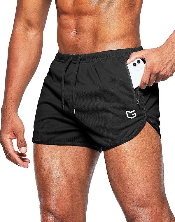 G Gradual Men's Running Shorts 3 Inch Quick Dry Gym Athletic Jogging Shorts with Zipper Pockets - Product Image