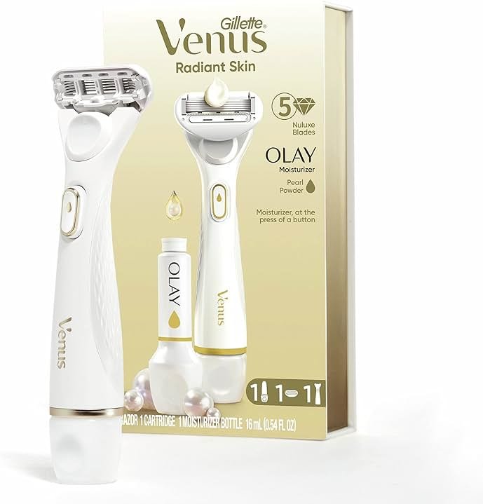 Gillette Venus Radiant Skin Moisturizing Women’s Razor For Dry And Sensitive Skin With Olay Moisturizer Dispenser, 1 Serum, And 1 Razor Blade Refill - Product Image
